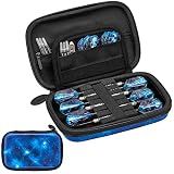 Casemaster Sentinel 6 Dart Case, Holds Extra Accessories, Tips, Shafts and Flights, Compatible with Steel Tip and Soft Tip Darts, Impact & Water Resistant Tactech Shell, Galaxy