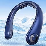 Portable Neck Fan with Neck Support, 5 Speeds, Lightweight, Rechargeable Personal Hands Free Wearable Neck Fans that Blow Cold Air for Hot Flashes, Disneyland, Travel Essentials, Gifts for Men Women
