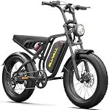 BLUVALL Electric Bike for Adults，Peak 1500W e Bike，20" x 4.0 Fat Tire, 52V20AH Removable Battery，35MPH/40-60 Miles Range, Hydraulic Brakes, 7-Speed Shimano Gears, Full Suspension E-Bike for Off-Road