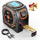 Laser Tape Measure 2-in-1, 197Ft Laser & 16Ft Digital Tape Measure
