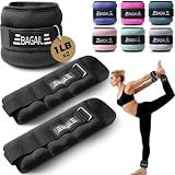 BAGAIL Ankle Wrist Weights for Women & Men, Set of 2 (1 lb Each, 2 lbs Total), Wearable Leg Arm Weights with Sleek Design & Secure Fit for Walking, Running, Pilates, Home Fitness - 1lb x 2, Black