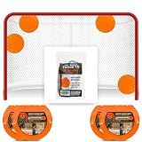Top Shelf Targets 4-Pack Magnetic Hockey Targets – 8" Durable Shooting Aids for Hockey & Lacrosse Nets – Accuracy Training with Tethers – Goalie Markers for Practice – Orange