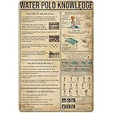 NEGLAI Water Polo Knowledge Metal Signs Poster, Vintage Decorations Wall Art Decor 16x12 Inches