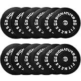 Fitvids 2-Inch Olympic Rubber Weight Plates Sets, Bumper Plates Set for Strength Training, 280 Lbs Set, Black