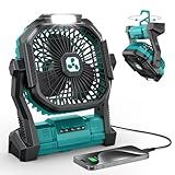Portable Fan Rechargeable, 20000mAh Cordless Battery Powered Fan with LED Lantern Battery Operated for Travel Bedroom Home Camping Tent Office Beach Desk Fishing Table