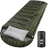 MEREZA 0 Degree Winter Sleeping Bag for Adults Kids with Pillow, Cold Weather Sleeping Bag for 4 Season Camping Hiking Backpacking Sleeping Bags for Big and Tall