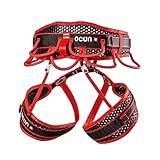 Ocun Webee Bigwall Rock Climbing Harness | 7 Gear Loop Half Body Safety Harness for Bigwall, Trad & Alpine Climbs (4 Buckle) - Red/Black - XS-M