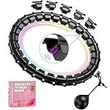Fit Hoop Weighted Hula Pilates Circles, 32 Detachable Parts & 65-Inch Plus-Size Fit, Weight Loss Fitness Gear, Quiet Home Workout Tool for Waist Training & Gifts for Adult Women