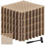 Drydiet 24 Pack Drainage Tiles Modular Interlocking Floor Tiles with 1 Pc Plastic Hammer 12" x 12" Cushion Mat Non Slip Rubber Floor mat with Holes for Pool Bathroom Deck Kitchen Patio (Beige)