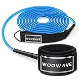 WOOWAVE Surfboard Leash Premium Surf Leash SUP Leg Rope Straight 6/7/8/9 feet for All Types of Surfboards (Blue White Core, 7ft & 7mm)