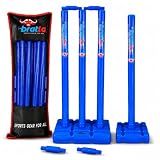 Bratla Cricket Best Buy CBB Stumps for Cricket - Blue Wicket with Target Stump Set, Cricket Stumps with a Base of Plastic, Cricket wickets with Multi Surface Placement