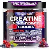 Creatine Monohydrate Gummies 8000 mg for Men & Women, 120 Creatine Gummies for Muscle Growth, Strength & Recovery, Sugar Free Pre-Workout Supplement - Raspberry & Blueberry Flavor