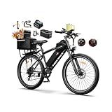 Hotiger Electric Bike for Adults, 26" Mountain Ebike, 1500W Peak, 48V 10Ah