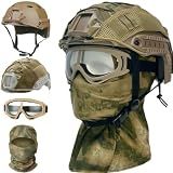 Airsoft Helmet,Helmet Cover Googles Mask and PJ Tactical Helmet