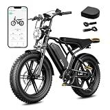 TST Electric Bike for Adults, 1500W Peak Motor 60 Miles Fat Tire E Bike 48V 15Ah Removable Battery 20" Electric Bike with Full Suspension SGS UL 2849 Certification Black