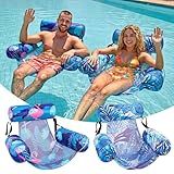 Inflatable Pool Float Chair - 2 Pack Pool Floats Adult Heavy Duty, Water Floating Lounge Chairs, Blow up Floaties Adults for Summer Fun Party Lake Beach