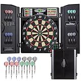 Arachnid Titanium 5400 Electronic Dartboard Cabinet Set - Modern Style Design - 38 Game Types with 183 Variations - 9 LED Screens for Dart Score Tracking - Includes Six Soft Tip Darts