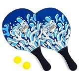 Sunlite Sports Beach Paddle Game Set, 2 Paddles and 2 2 Balls, Perfect for Backyard Fun or Outdoor or Beach or Lawn., Blue
