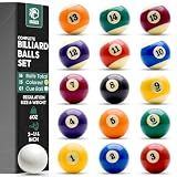 EAGLES Professional Billiard Ball Set – 2-1/4" Regulation Size | Pool Table Balls - 16 Resin Balls for Precision Balance, Friction Resistance & True Roll for Replacement