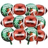 12 PCS Football Foil Balloons 2 Styles Rugby Balloons Football Theme Birthday Party Favors Supplies Team Sports Games Decorations Indoor Outdoor Trunk or Treat Locker Float Tailgate Decor