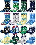 Skicuff 8 Pairs Funny Lacrosse Socks for Men Teen Boys Novelty Sports Socks Senior Night Gifts Team Party Favors for Lacrosse Lover Team Players Coaches