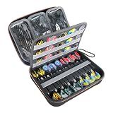 USA Gear XL Semi Hard Shell Dart Case - Storage Protective for 15 Piece Dart Set, Tips, Flights and Shafts, and more Accessories - Locking Foam Design for Soft and Steel Tips (Black) - Case Only