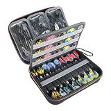 USA Gear XL Semi Hard Shell Dart Case - Storage Protective for 15 Piece Dart Set, Tips, Flights and Shafts, and more Accessories - Locking Foam Design for Soft and Steel Tips (Black) - Case Only