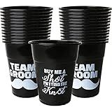 Neliblu Bachelor Party Supplies - Team Groom Cups Bulk Pack of 25 Plastic Cups