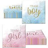Gender Reveal Party Supplies - 40Pcs Team Boy Team Girl Napkins Disposable Baby Shower Birthday Paper Napkins for Boy or Girl Gender Reveal Decorations,Baby Shower Party