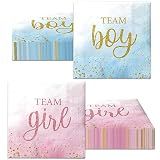 Gender Reveal Party Supplies - 40Pcs Team Boy Team Girl Napkins Disposable Baby Shower Birthday Paper Napkins for Boy or Girl Gender Reveal Decorations,Baby Shower Party