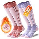 Cirorld Merino Wool Ski Socks Women Men,2 Pairs Knee High Winter Warm Skiing Socks Performance Thermal Snowboarding Socks