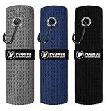 Puomue Waffle Pattern Microfiber Golf Towels with Carabiner Clip - The Convenient Golf Cleaning Towel 16" x 16"
