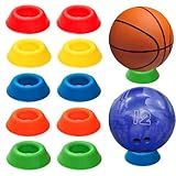 Jucoan 10 Pack Bowling Ball Cup, Heavy Duty Plastic Bowling Ball Holder Stand for Bowling Ball Cleaning Displaying, Sport Ball Display Stand for Basketball Football Volleyball
