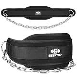 Seektop Dip Belt With Chain for Weightlifting, Dips, Pull Ups and Squats