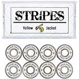 Yellow Jacket Premium Skateboard Bearings, Pro Longboard Bearings, 608, ABEC 9, White Lightning (Pack of 8)