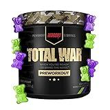 REDCON1 Total War Preworkout, Sour Gummy Bear - Pump, Endurance & Energy Boosting Workout Supplement - Caffeinated Pre Workout Powder with Taurine, Green Tea + Di Caffeine Malate (15 Servings)