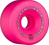 Rollerbones Team Logo 101A Recreational Roller Skate Wheels (Set of 8), Pink, 57mm
