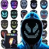 JDBMAOYE Led Mask, Lighted Up Mask with Gesture Sensing,Led Mask Costume for Halloween Costume,Masquerade,Cosplay Party