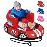 Raxurt Snow Sled for Toddlers 1-3, Inflatable Baby Sled with Canvas Cover