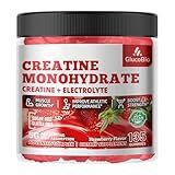 GlucoBio Creatine Monohydrate Gummies (5g) – Pre-Workout Energy & Muscle Growth Support for Men & Women | Strawberry Electrolyte Gummies (135 Count)