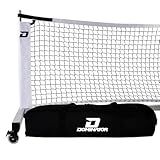 Dominator Standard Portable Pickleball Net - Indoor/Outdoor Regulation Pickleball Net - USAPA Compliant Pickleball Net on Wheels - System Includes Rolling Storage Bag & Locking Wheels