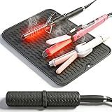 Heat Mat for Curling Iron, Oversize Silicone Resistant Mat for Hair Tools, Hot Pad for Hair Straightener, Flat Irons and Hot Hair Styling Tools Home Travel Gym Salon (15.7" x 11.8")