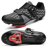Unisex Cycling Shoes Compatible with Peloton & SPD Bike Black Size 43