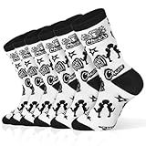 Foaincore 12 Pair Cheer Socks Bulk for Women Girls Mid Calf Cheerleading Team Socks Cheerleader Gift Cheer Stuff Accessories (Black White)