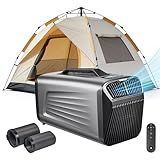 Outohome 5200BTU Portable Camping Air Conditioner For Tent Outdoor and Indoor Use,400W Low Power for RV,Truck,Van and Car Cooling (Dark Silver)
