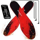 Dr.warm Rechargeable Heated Insoles, APP Remote Control Thermal Electric Insoles Battery Powered Foot Warmers for Men Women Outdoor Hunting Fishing Camping