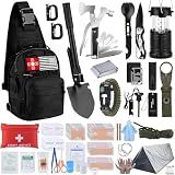 Survival Kit, Gifts for Christmas Men, Women, 251pcs Emergency Survival Gear and Supplies Equipment, First Aid Kit with Crossbody Bag, Camping Essentials for Earthquake, Hiking, Outdoor Adventure