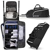 CURMIO Hockey Bag with Wheels, 38-Inch Rolling Ice Hockey Travel Bag