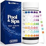 LIME POOL 162 Pcs 7-Way Hot Tub, Spa & Pool Test Strips - Accurate Readings in 15 Seconds