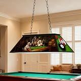 Obihivlo 4-Light Tiffany Pool Table Lights Hanging Over Pool Table | 43"L Dogs Palying Pool Table Light Fixture, Vintage Billiard Lights for 7' 8' 9' Pool Table, Game Room,Man Cave,Dining Room